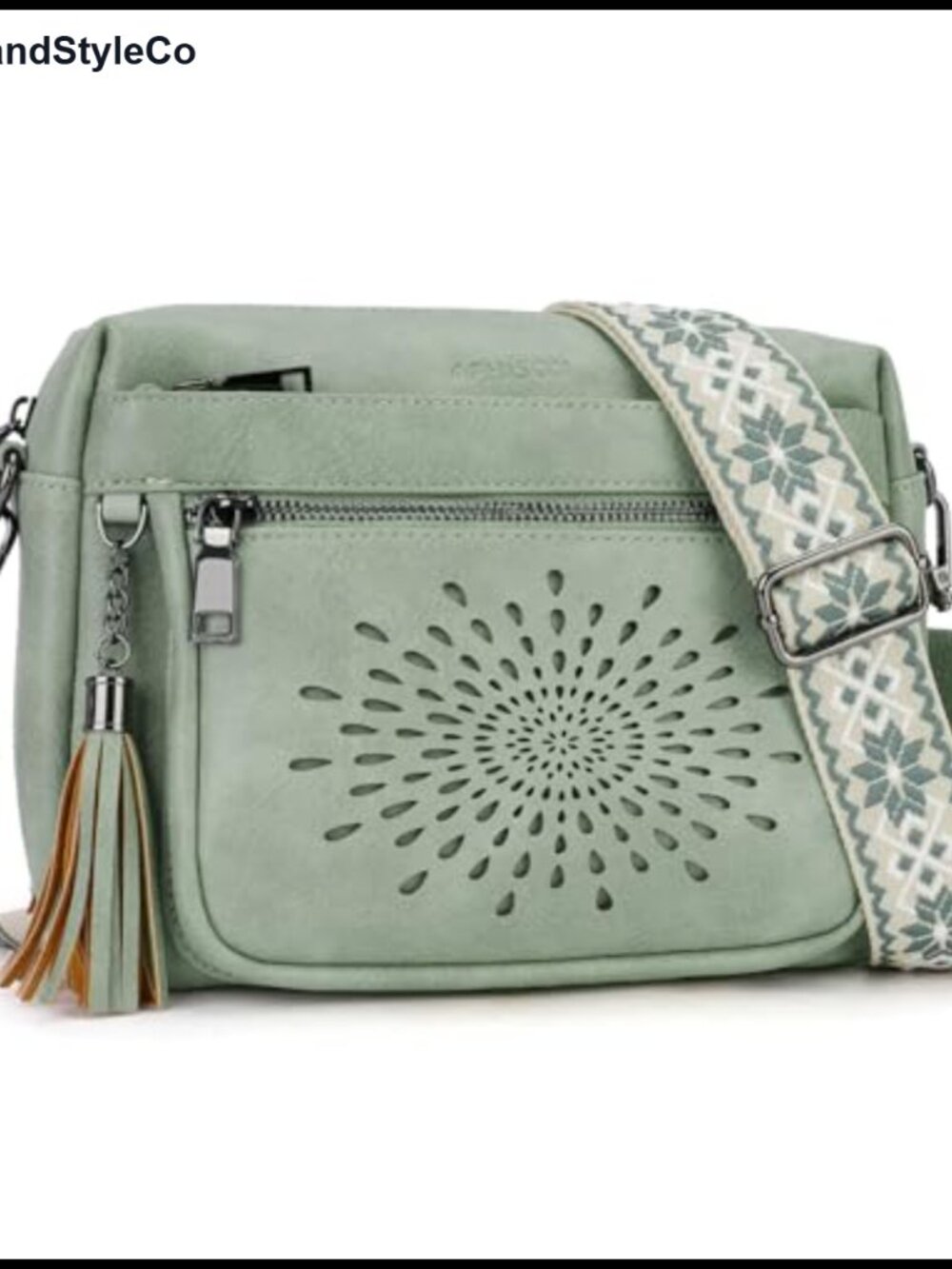PU Leather Crossbody Bag Quilted Sunflower Adjustable Strap
